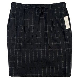 CALVIN KLEIN Skirt NWT Size 18W Black and White Check Lined Knee Length Straight
